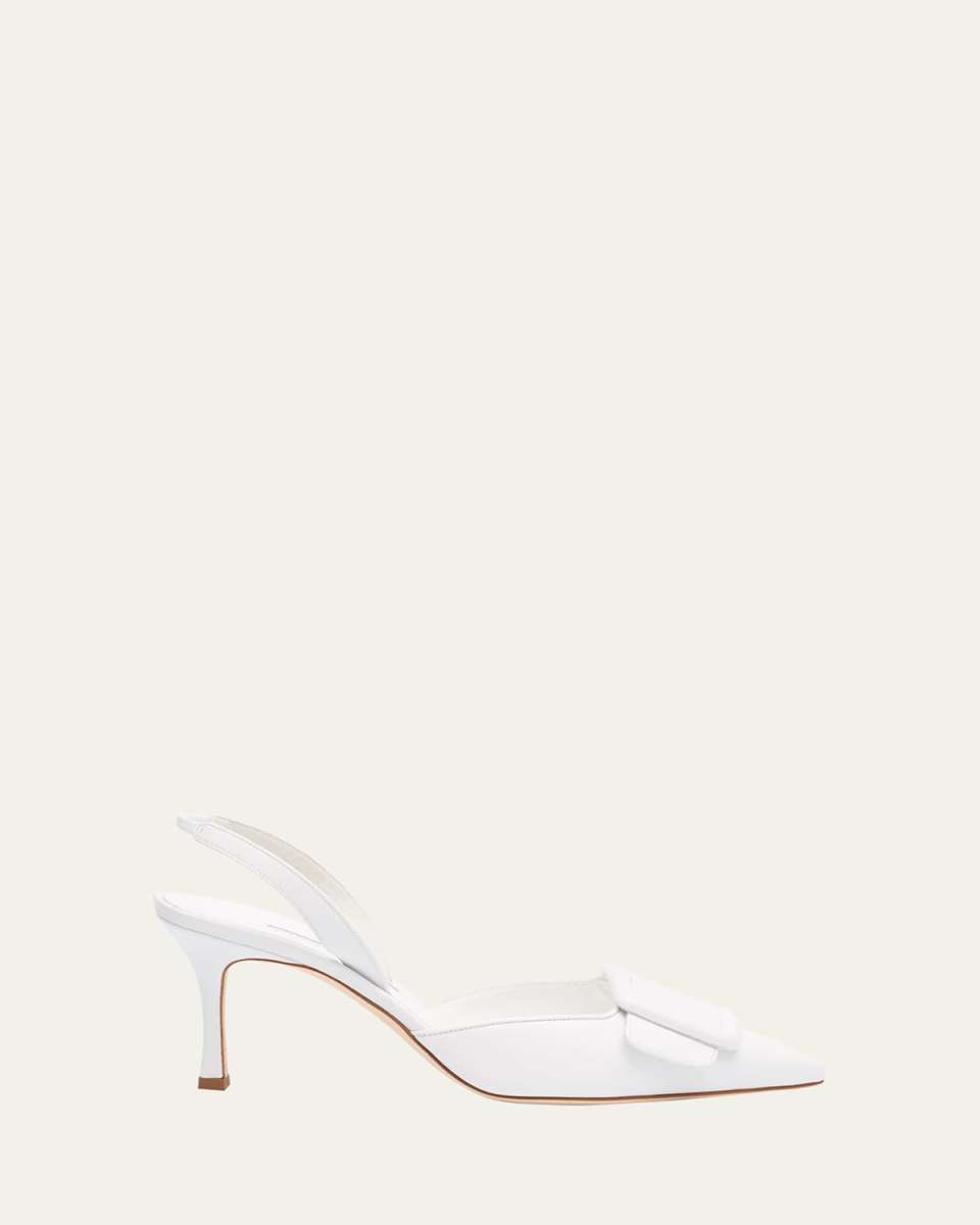 Maysli Leather Buckle Halter Pumps
